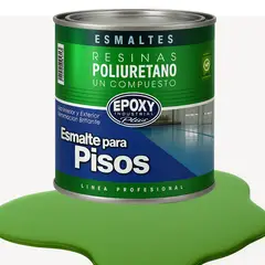 EPOXY - PINTURA ALTO TRAFICO PU 1K - ESMALTE CANCHAS - 1L VERDE MEDIO