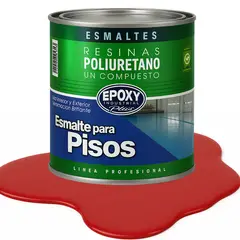 EPOXY - PINTURA ALTO TRAFICO PU 1K - ESMALTE CANCHAS - 1L ROJO CEREZA