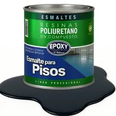 EPOXY - PINTURA ALTO TRAFICO PU 1K - ESMALTE CANCHAS - 1L NEGRO AZULADO