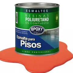 EPOXY - PINTURA ALTO TRAFICO PU 1K - ESMALTE CANCHAS - 1L NARANJA VIBRANTE