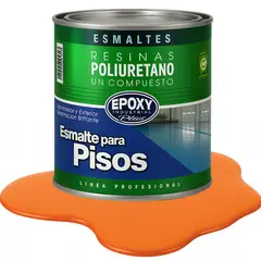 EPOXY - PINTURA ALTO TRAFICO PU 1K - ESMALTE CANCHAS - 1L NARANJA SEÑAL