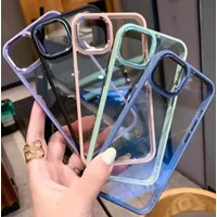 Carcasa Funda Para Iphone 15 Pro Max Transparente Borde Calidad Color Azul