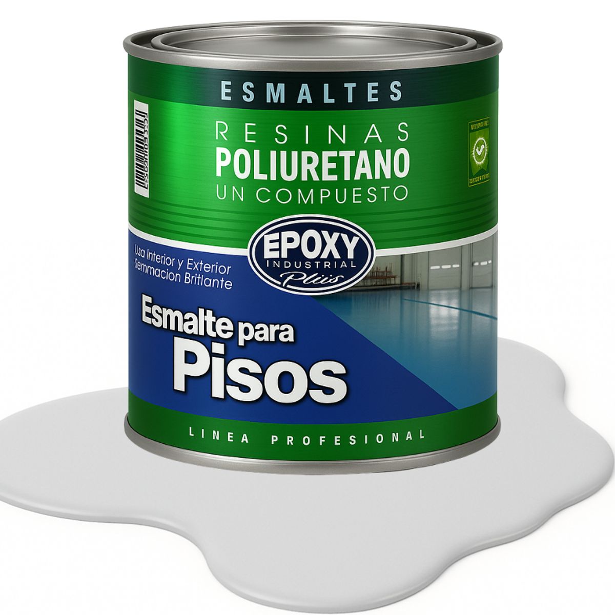 EPOXY - PINTURA ALTO TRAFICO PU 1K - ESMALTE CANCHAS - 1L GRIS CLARO
