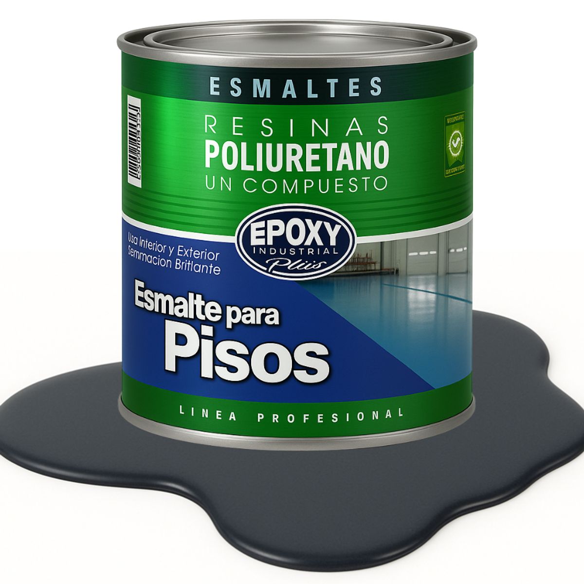 EPOXY - PINTURA ALTO TRAFICO PU 1K - ESMALTE CANCHAS - 1L GRIS GRAFITO