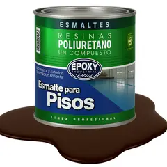 EPOXY - PINTURA ALTO TRAFICO PU 1K - ESMALTE CANCHAS - 1L CAFÉ MORO
