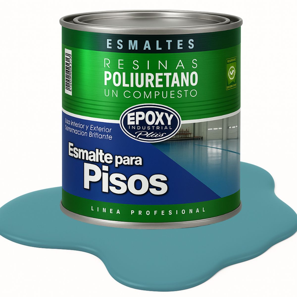 EPOXY - PINTURA ALTO TRAFICO PU 1K - ESMALTE CANCHAS - 1L AZUL PETRÓLEO