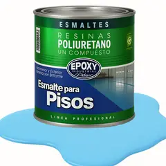 EPOXY - PINTURA ALTO TRAFICO PU 1K - ESMALTE CANCHAS - 1L AZUL CIELO