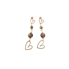 GENERICO - Pendientes con piedra Ojo de Tigre