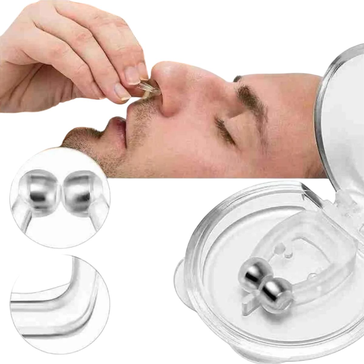 GENERICO - Clips Bio Magnético Anti Ronquidos Evita Apnea Roncar