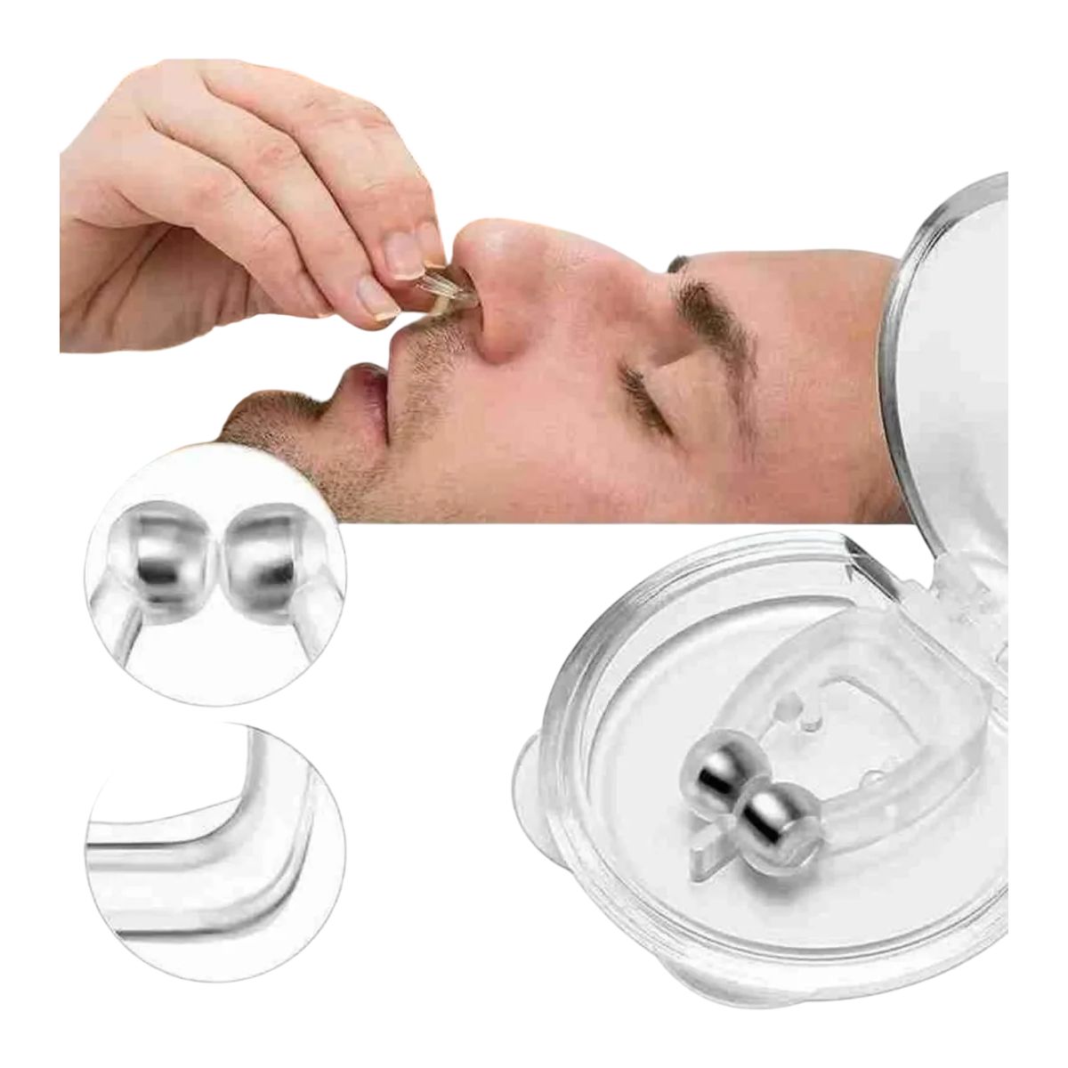 GENERICO - Clips Bio Magnético Anti Ronquidos Evita Apnea Roncar