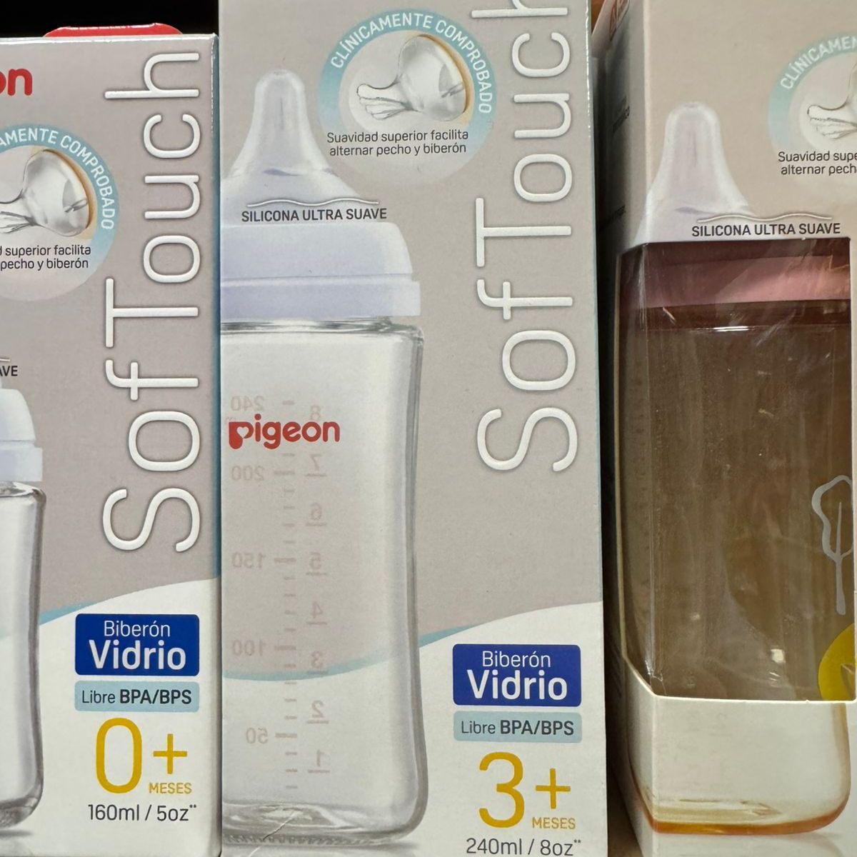 PIGEON - Biberón Softouch Pigeon Vidrio 240ml