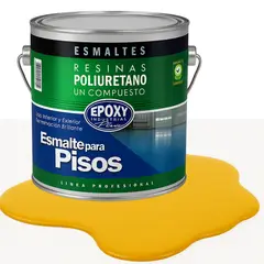 EPOXY - PINTURA ALTO TRAFICO PU 1K - ESMALTE CANCHAS - 4L AMARILLO DORADO