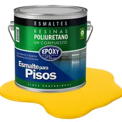 EPOXY - PINTURA ALTO TRAFICO PU 1K - ESMALTE CANCHAS - 4L AMARILLO SEÑALIZACIÓN