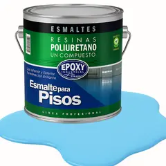 EPOXY - PINTURA ALTO TRAFICO PU 1K - ESMALTE CANCHAS - 4L AZUL CIELO