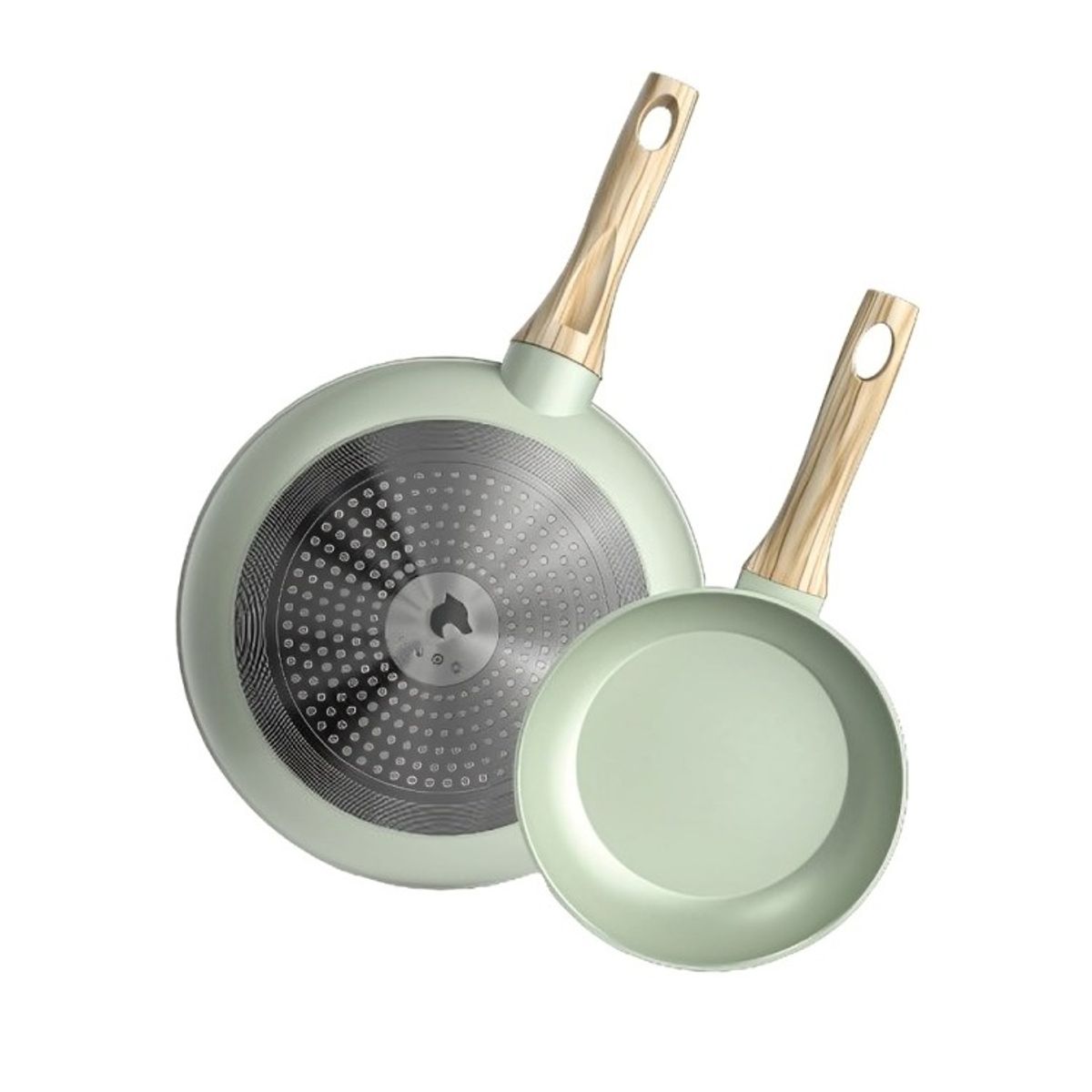 GENERICO - Batería Cocina 14 Pzs Aluminio Forjado Antiadherente Flow Verde
