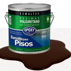 EPOXY - PINTURA ALTO TRAFICO PU 1K - ESMALTE CANCHAS - 4L CAFÉ MORO