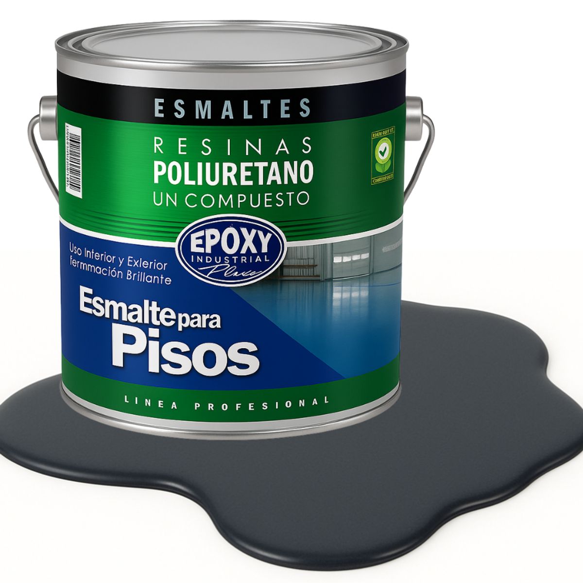 EPOXY - PINTURA ALTO TRAFICO PU 1K - ESMALTE CANCHAS - 4L GRIS GRAFITO