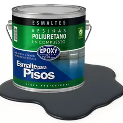 EPOXY - PINTURA ALTO TRAFICO PU 1K - ESMALTE CANCHAS - 4L GRIS GRAFITO