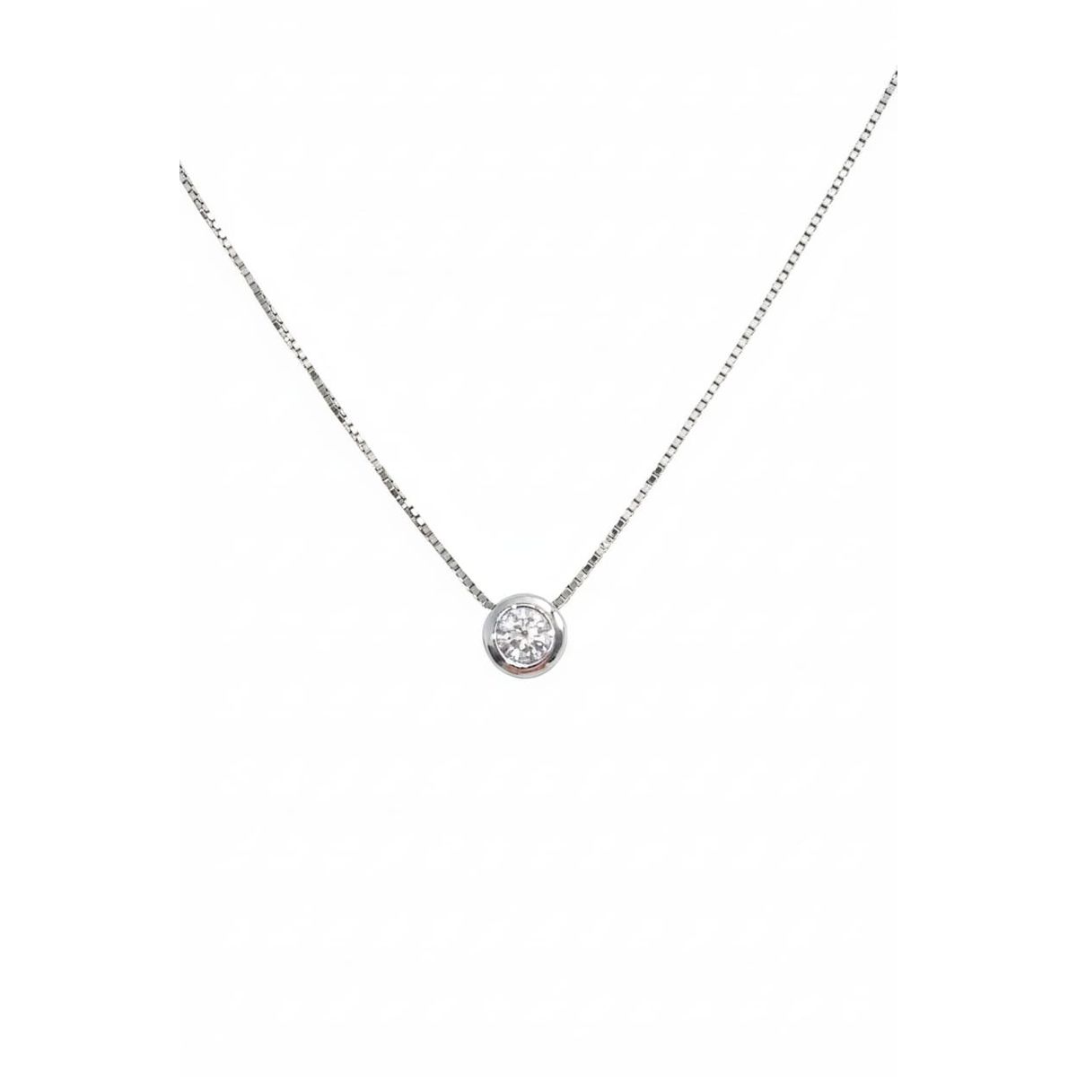 JOYAS LANDEROS - Fino Collar Punto de Luz (Plata 925 Rodinada) Circular de 6mm