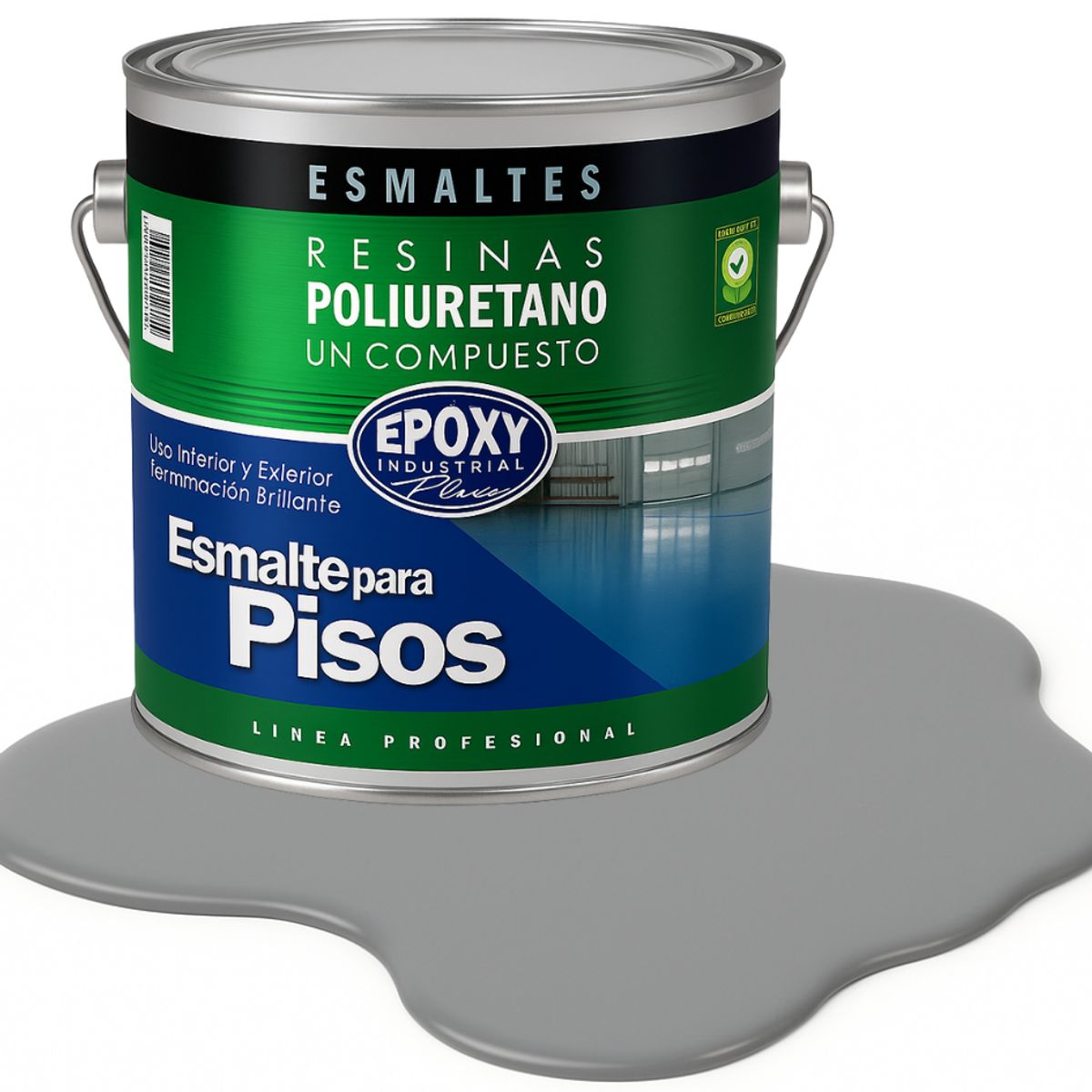 PINTURA ALTO TRAFICO PU 1K - ESMALTE CANCHAS - 4L GRIS MEDIO, marca EPOXY - Foto Principal
