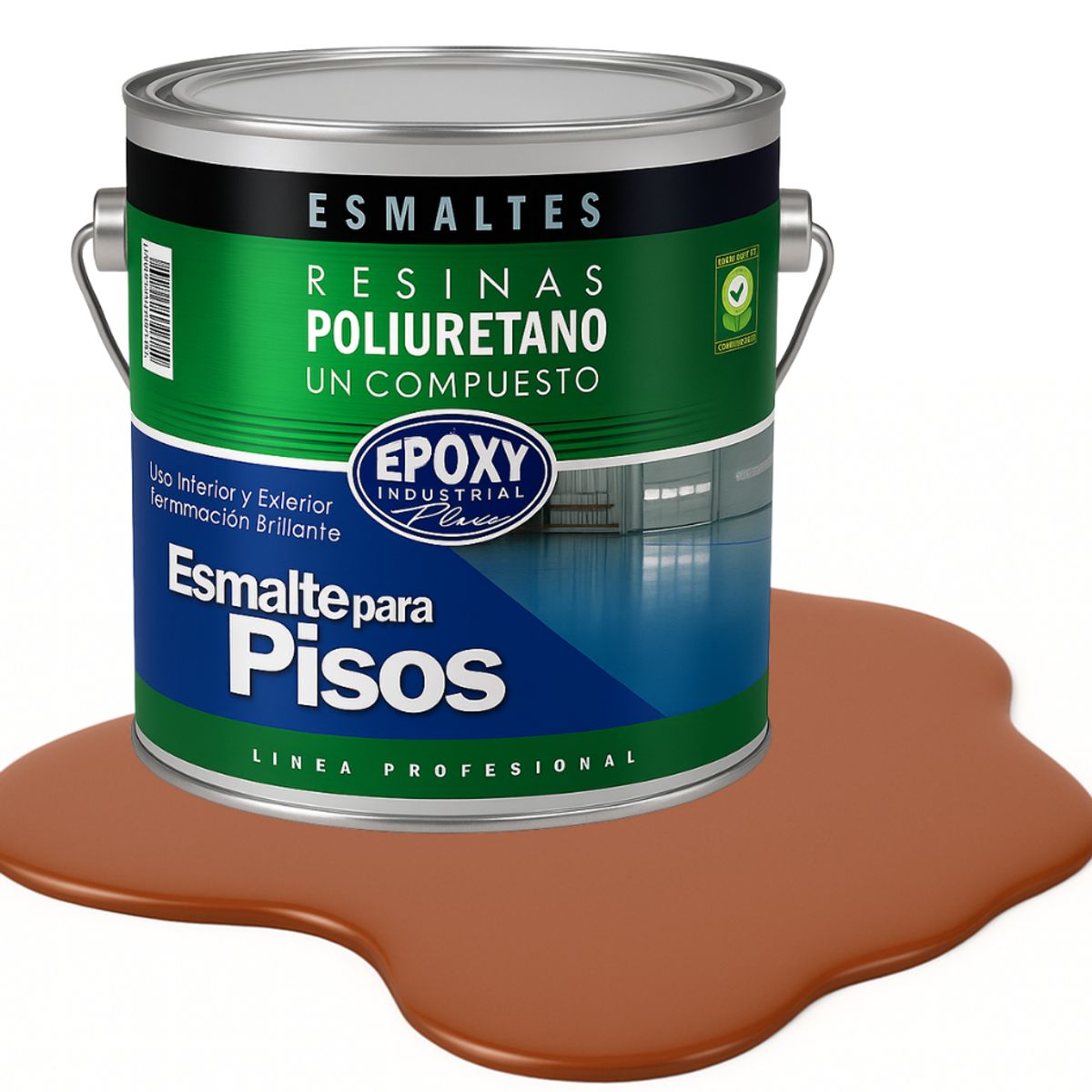 PINTURA ALTO TRAFICO PU 1K - ESMALTE CANCHAS - 4L ROJO LADRILLO, marca EPOXY - Foto Principal