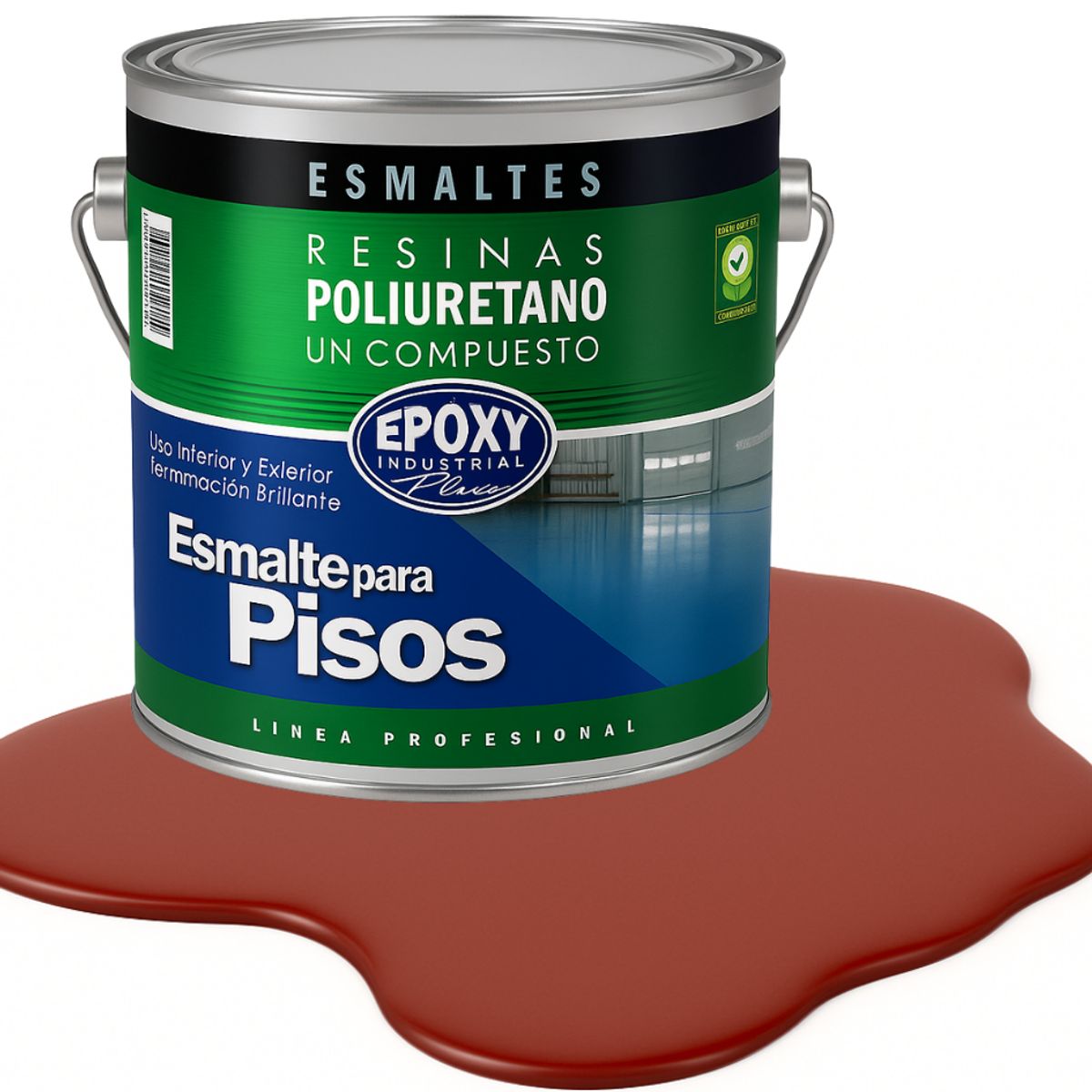EPOXY - PINTURA ALTO TRAFICO PU 1K - ESMALTE CANCHAS - 4L ROJO ÓXIDO
