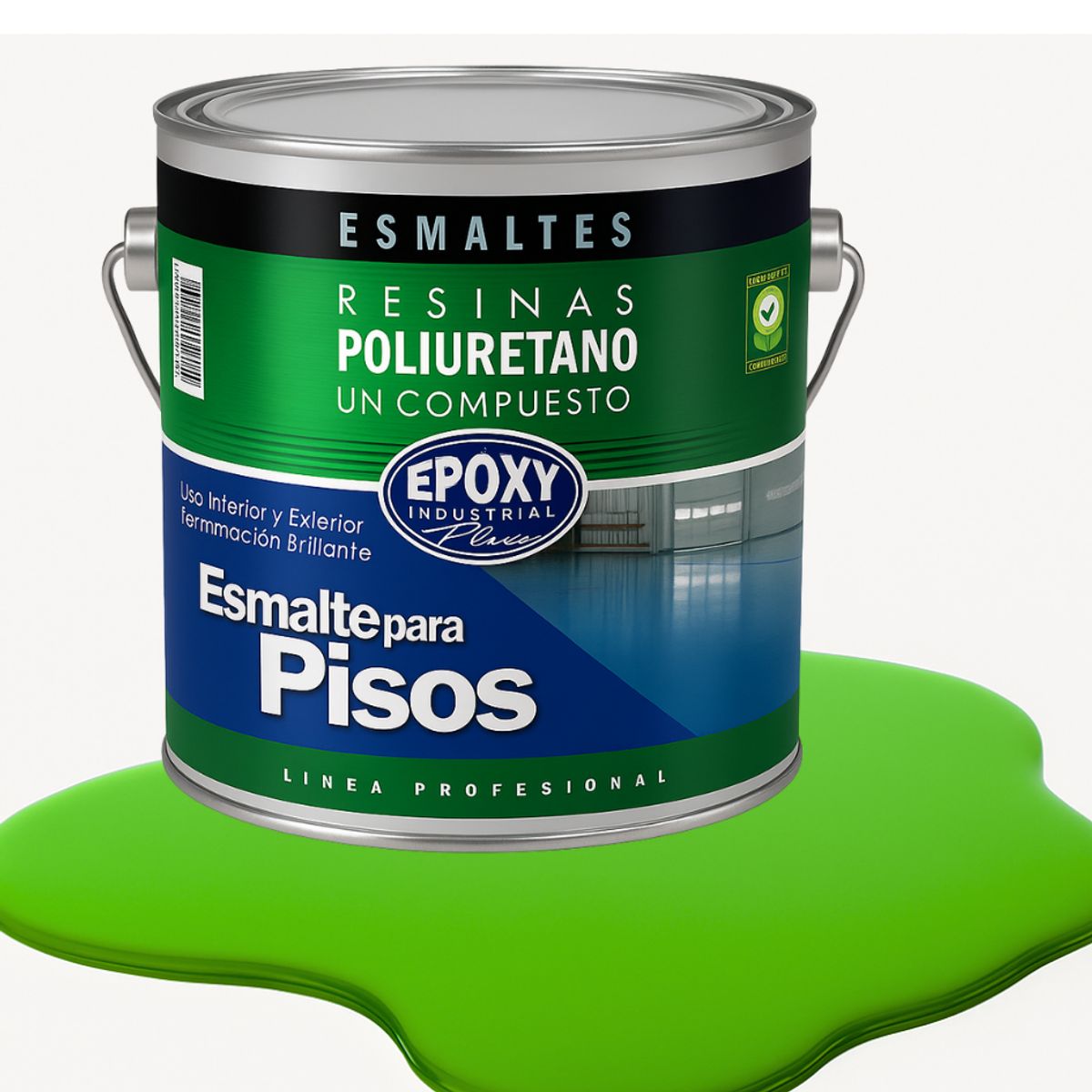 EPOXY - PINTURA ALTO TRAFICO PU 1K - ESMALTE CANCHAS - 4L VERDE CLARO
