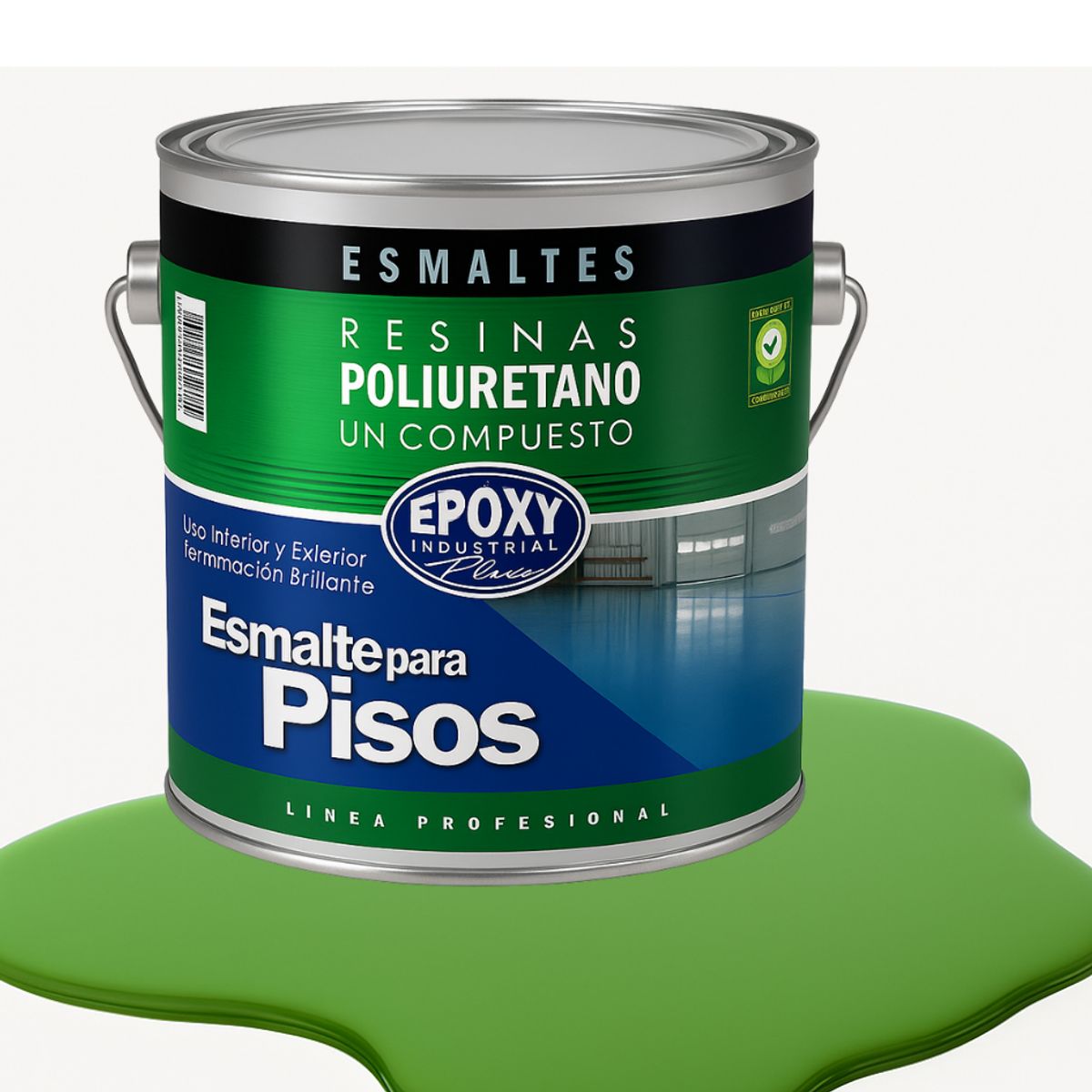 EPOXY - PINTURA ALTO TRAFICO PU 1K - ESMALTE CANCHAS - 4L VERDE MEDIO