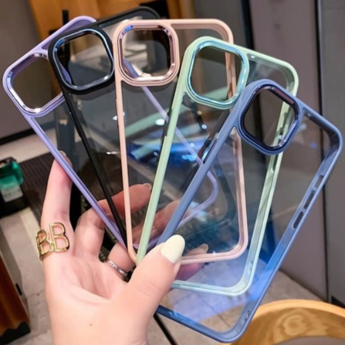 GENERICO - Carcasa Funda Para Iphone 15 Pro Max Transparente Borde Calidad Color Lila