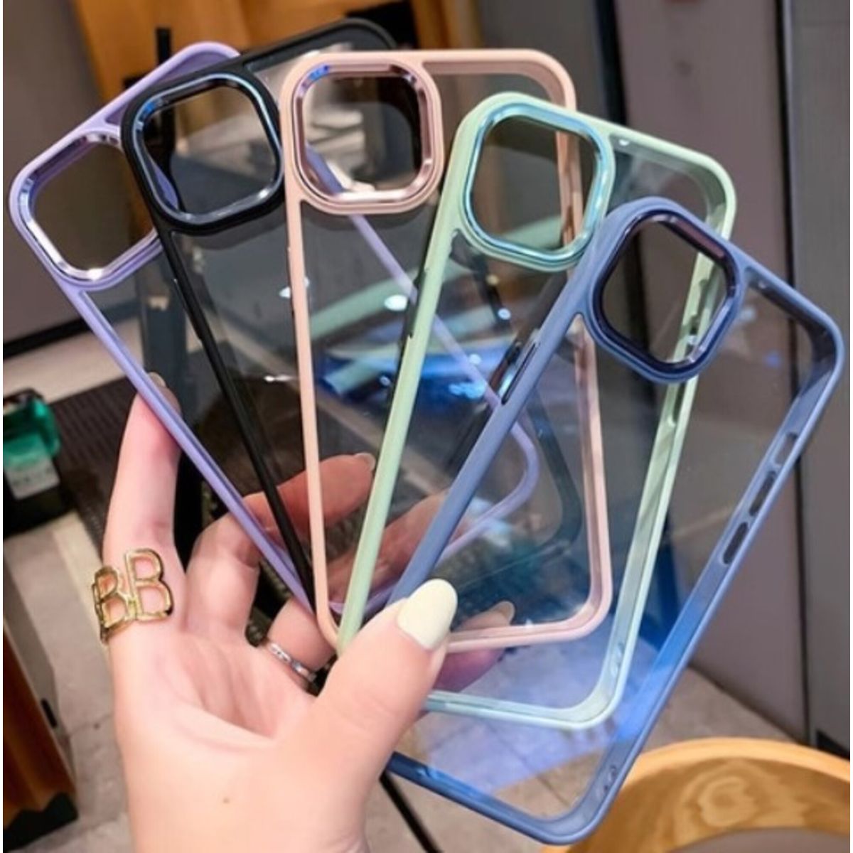 GENERICO - Carcasa Funda Para Iphone 15 Pro Max Transparente Borde Calidad Color Lila