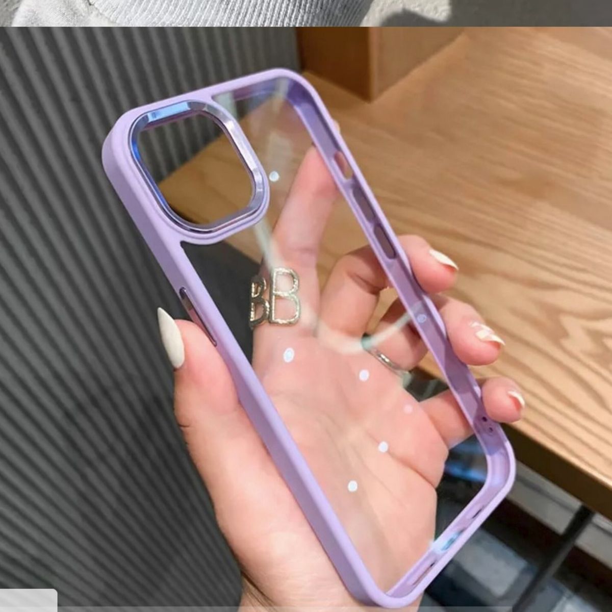 GENERICO - Carcasa Funda Para Iphone 15 Pro Max Transparente Borde Calidad Color Lila