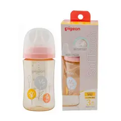 PIGEON - Biberón Mamadera Softouch Ppsu 240ml ROSA FLORES