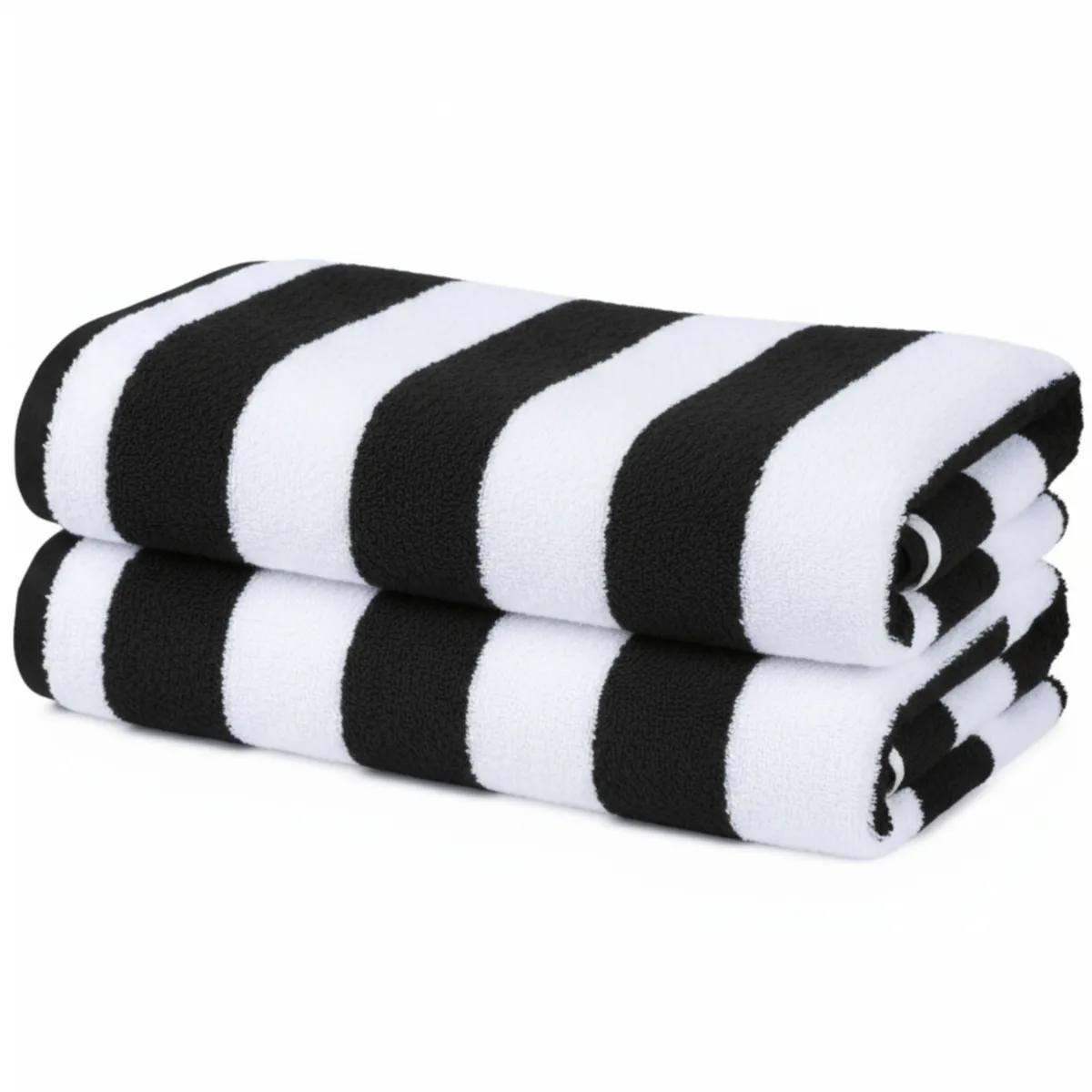 AZ AURAZEUS - Set De 2 Toalla De Playa Algodon 150x75 Cm Xl Viaje Grande Rayada Az Negro