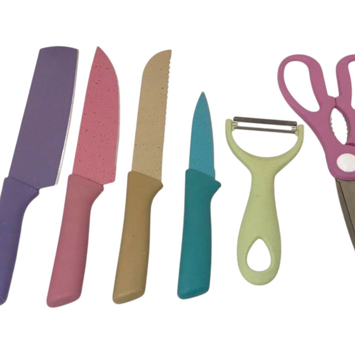 GENERICO - Set De Cuchillos Juego X6 Piezas Colores Pastel Cocina