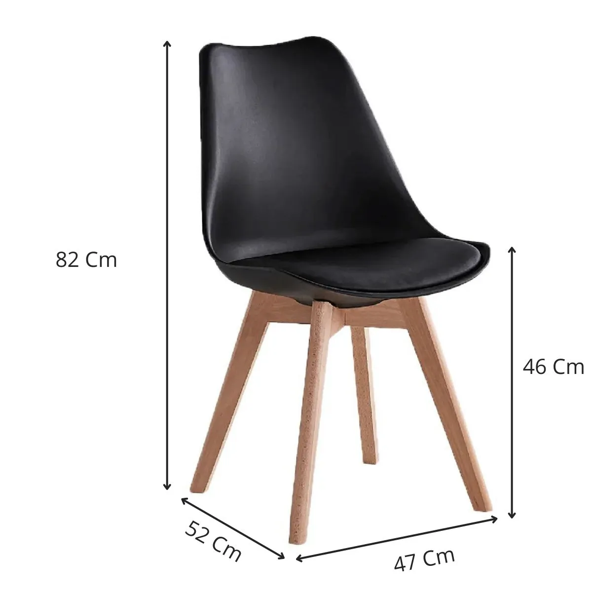 GENERICO - Silla Tulip negra Para Terraza o interior