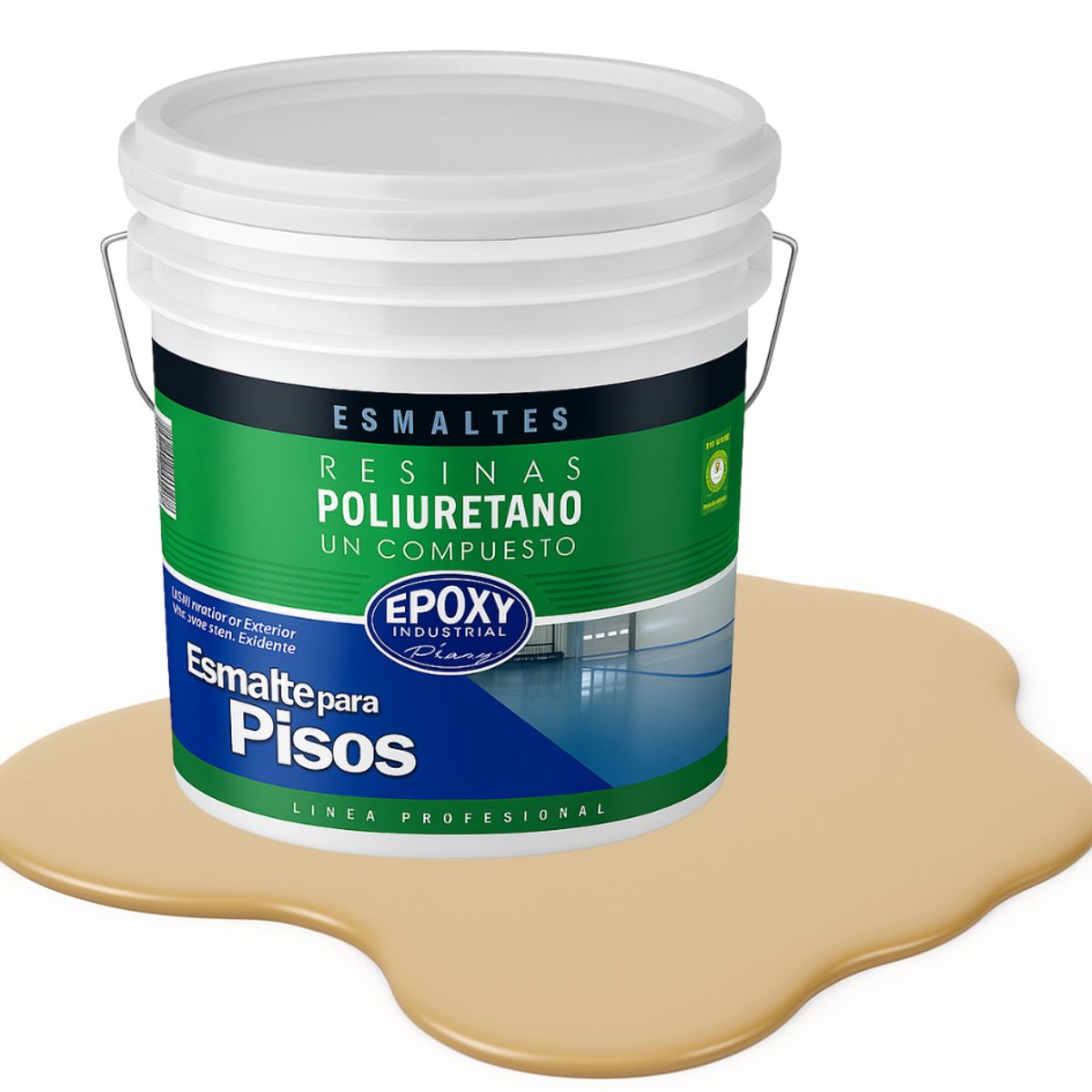 EPOXY - PINTURA ALTO TRAFICO PU 1K - ESMALTE CANCHAS - TINETA 4G  BEIGE ARENA