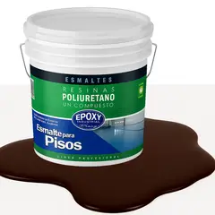 EPOXY - PINTURA ALTO TRAFICO PU 1K - ESMALTE CANCHAS - TINETA 10L CAFÉ MORO