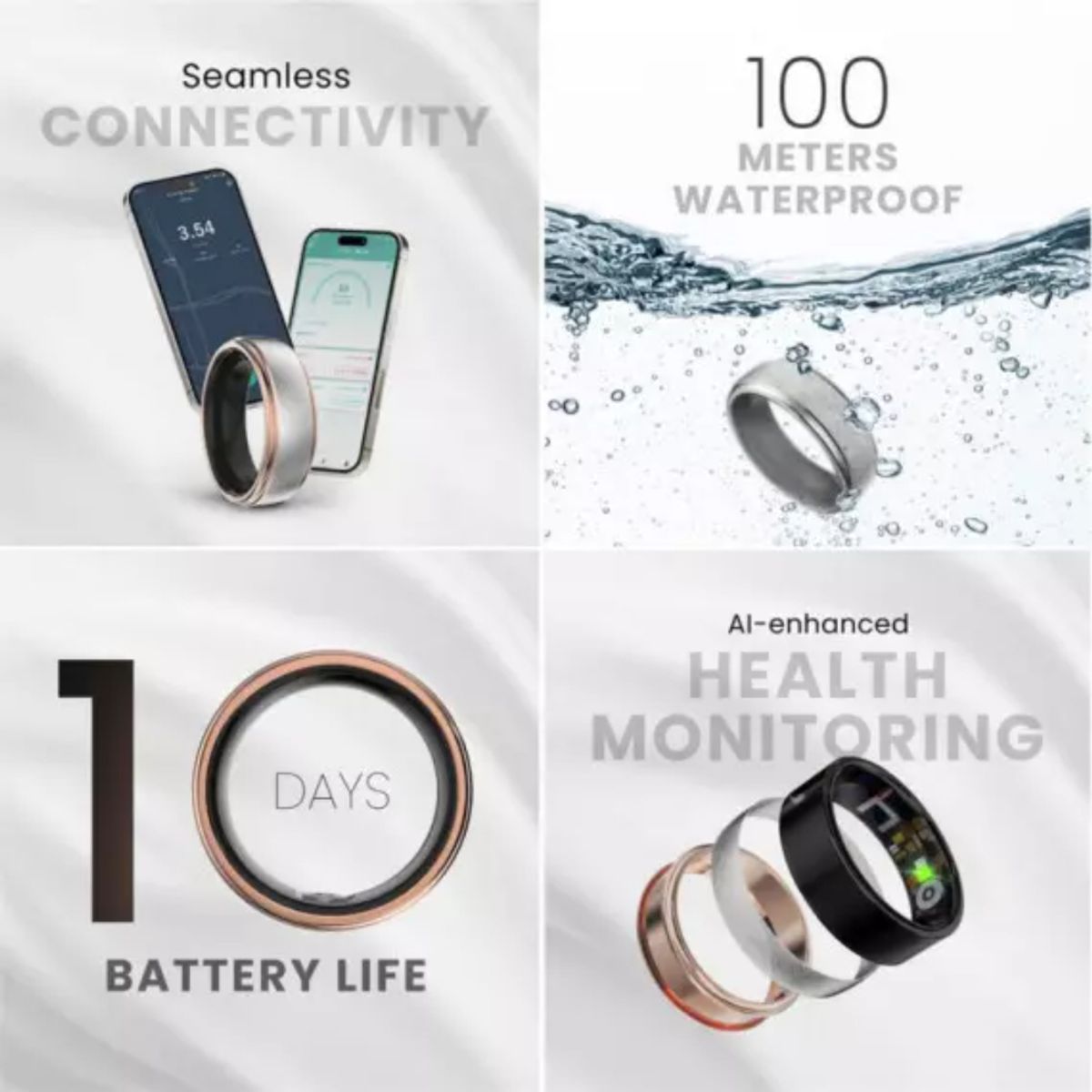 HIFUTURE - Smart Ring 2 Rose Gold Talla 8 HiFuture