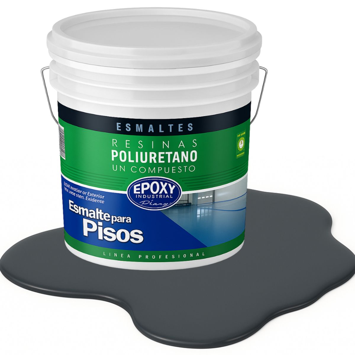 EPOXY - PINTURA ALTO TRAFICO PU 1K - ESMALTE CANCHAS - TINETA 10L  GRIS ANTRACITA