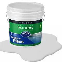 EPOXY - PINTURA ALTO TRAFICO PU 1K - ESMALTE CANCHAS - TINETA 10L GRIS CLARO