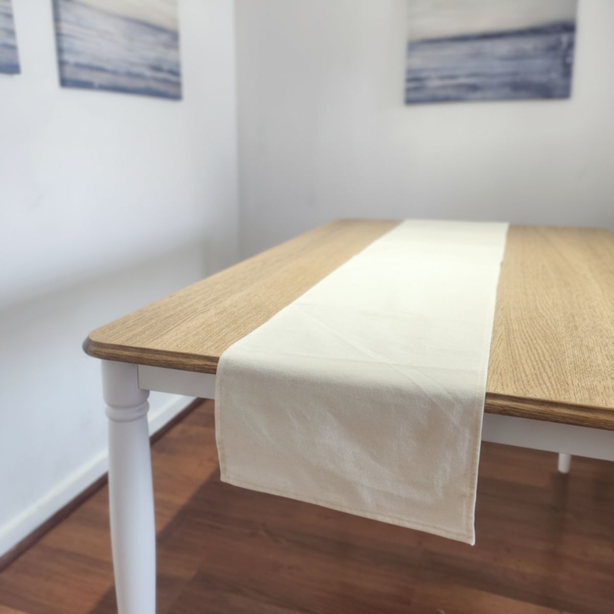 GENERICO - Camino de mesa 30×160 cm Algodón crea crudo Textura Rustico