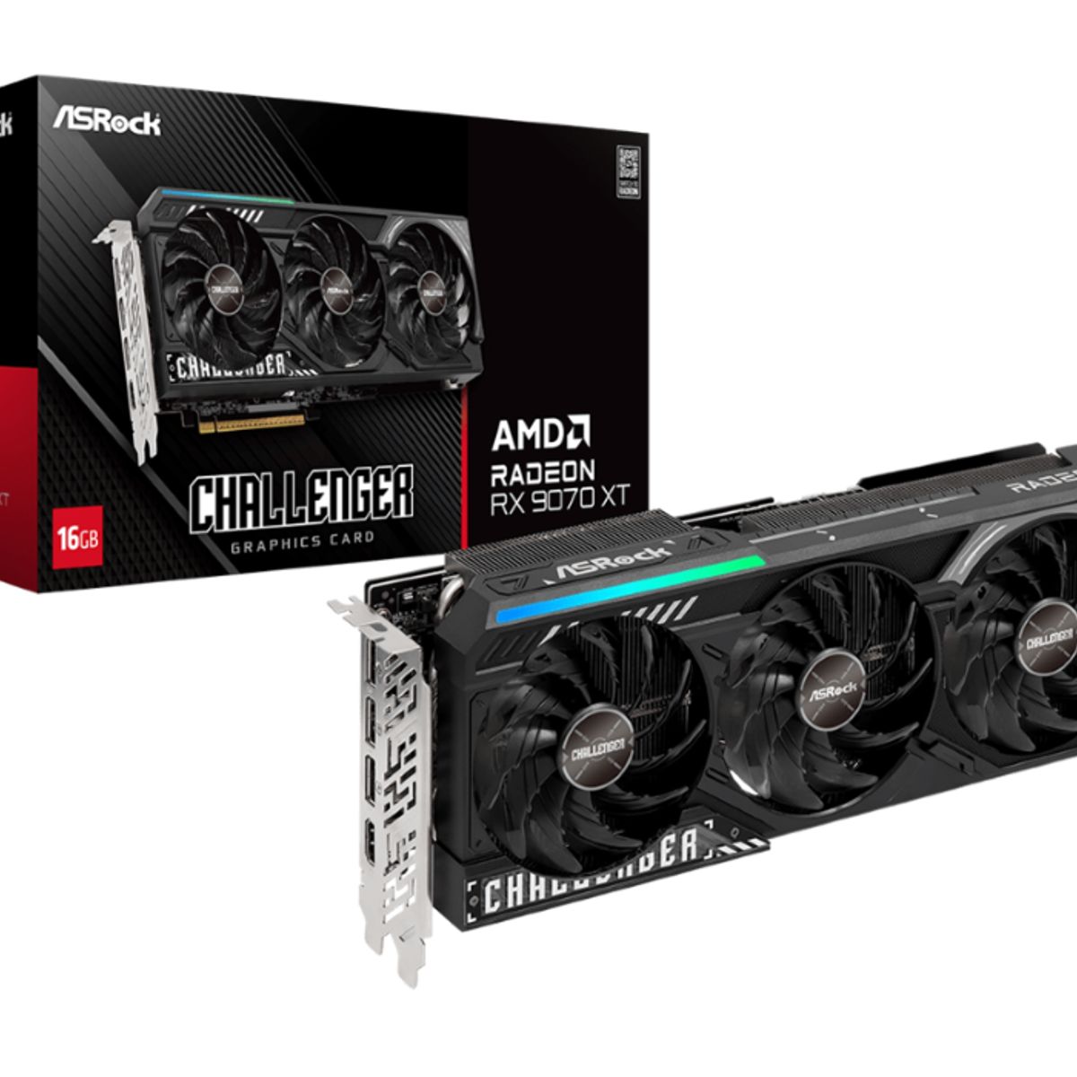 ASROCK - Tarjeta de Video - Asrock  Challenger AMD Radeon RX 9070XT 16GB OC - 16 GB