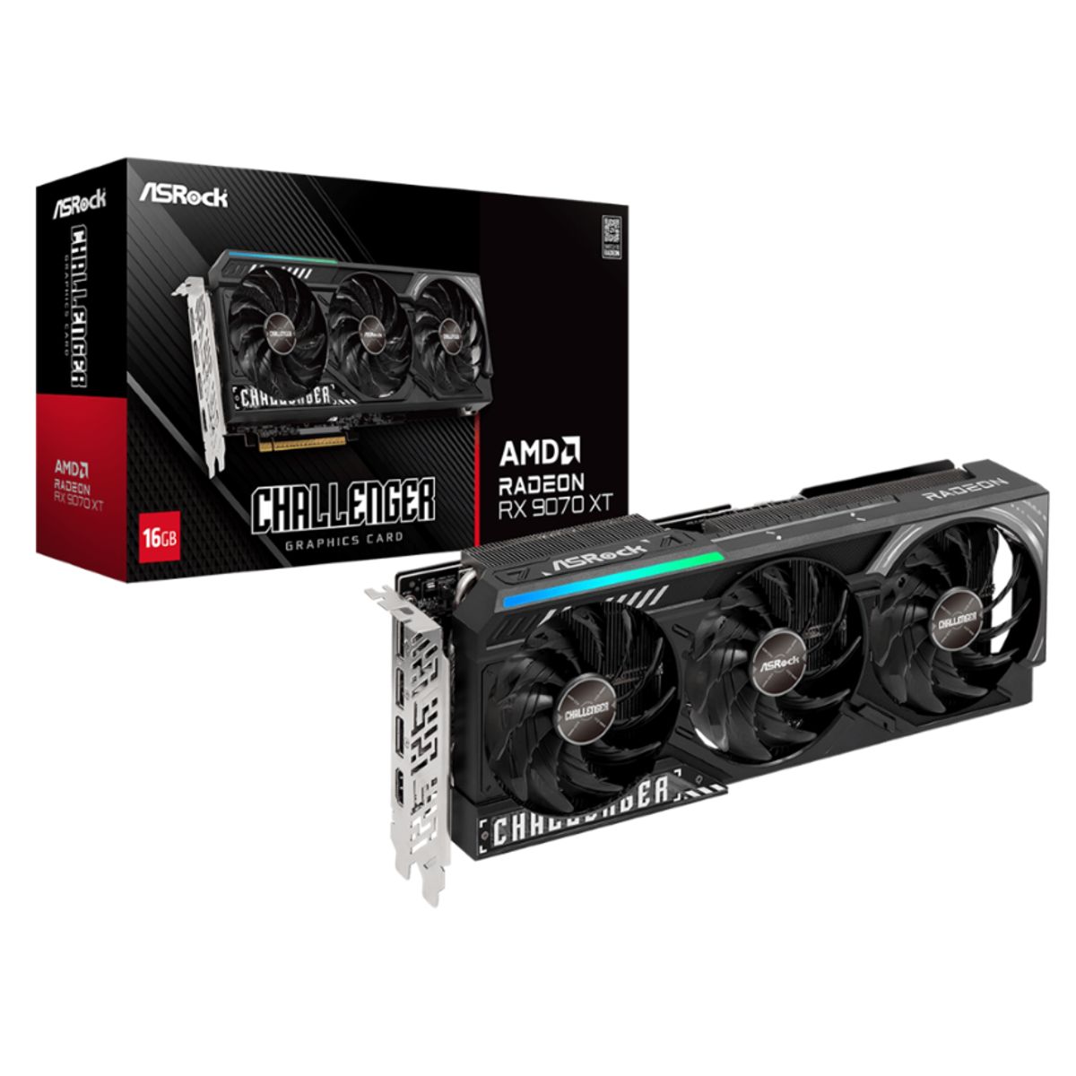 ASROCK - Tarjeta de Video - Asrock  Challenger AMD Radeon RX 9070XT 16GB OC - 16 GB