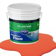 EPOXY - PINTURA ALTO TRAFICO PU 1K - ESMALTE CANCHAS - TINETA 10L NARANJA VIBRANTE