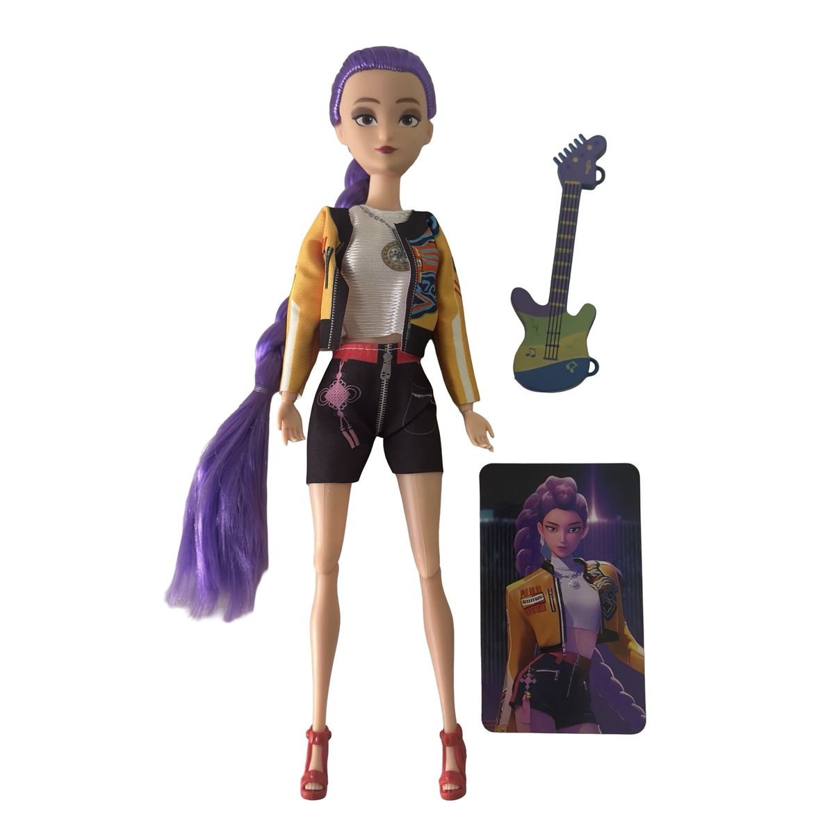 GENERICO - Muñeca Rumi Guerrera Kpop Generica 30cm Conn Música Guitarra Tarjeta