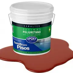 EPOXY - PINTURA ALTO TRAFICO PU 1K - ESMALTE CANCHAS - TINETA 10L ROJO ÓXIDO