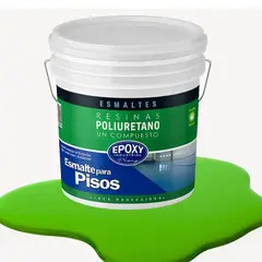 EPOXY - PINTURA ALTO TRAFICO PU 1K - ESMALTE CANCHAS - TINETA 10L VERDE CLARO BRILLANTE