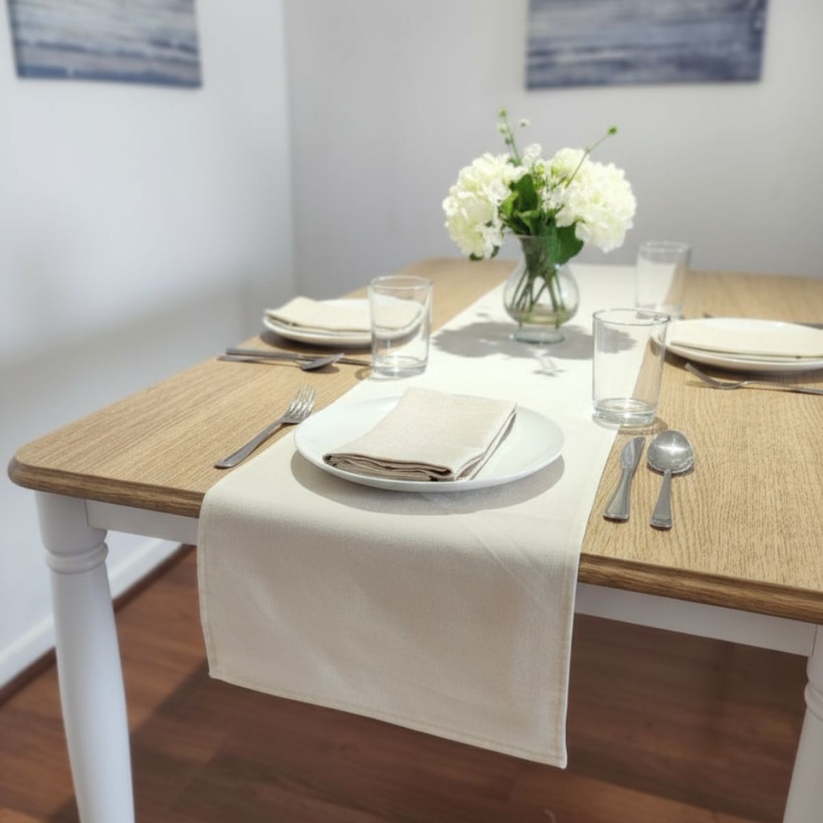 GENERICO - Pack de 10 Caminos de mesa 30×160 cm Algodón crea crudo Acron Studio