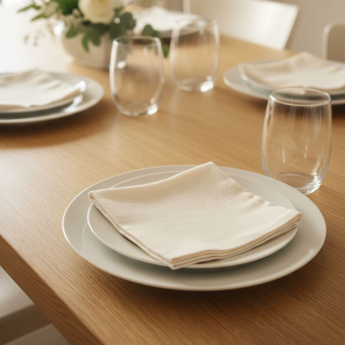 GENERICO - Pack de 4 servilletas de tela 30×30 cm Algodón crea color crudo Acron Studio