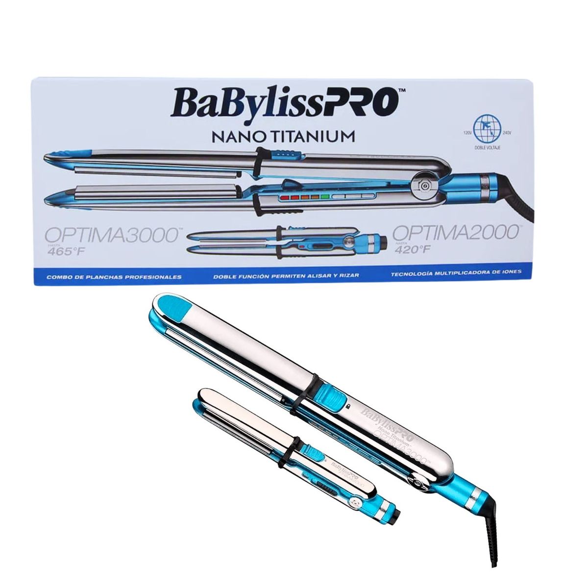 BABYLISS PRO - Kit Babyliss Pro Plancha Optima 3000 + Plancha Optima mini 2000